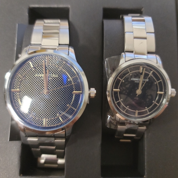 Kenneth Cole | His & Hers Silver + Black  Steel Watch Set - Picture 3 of 5